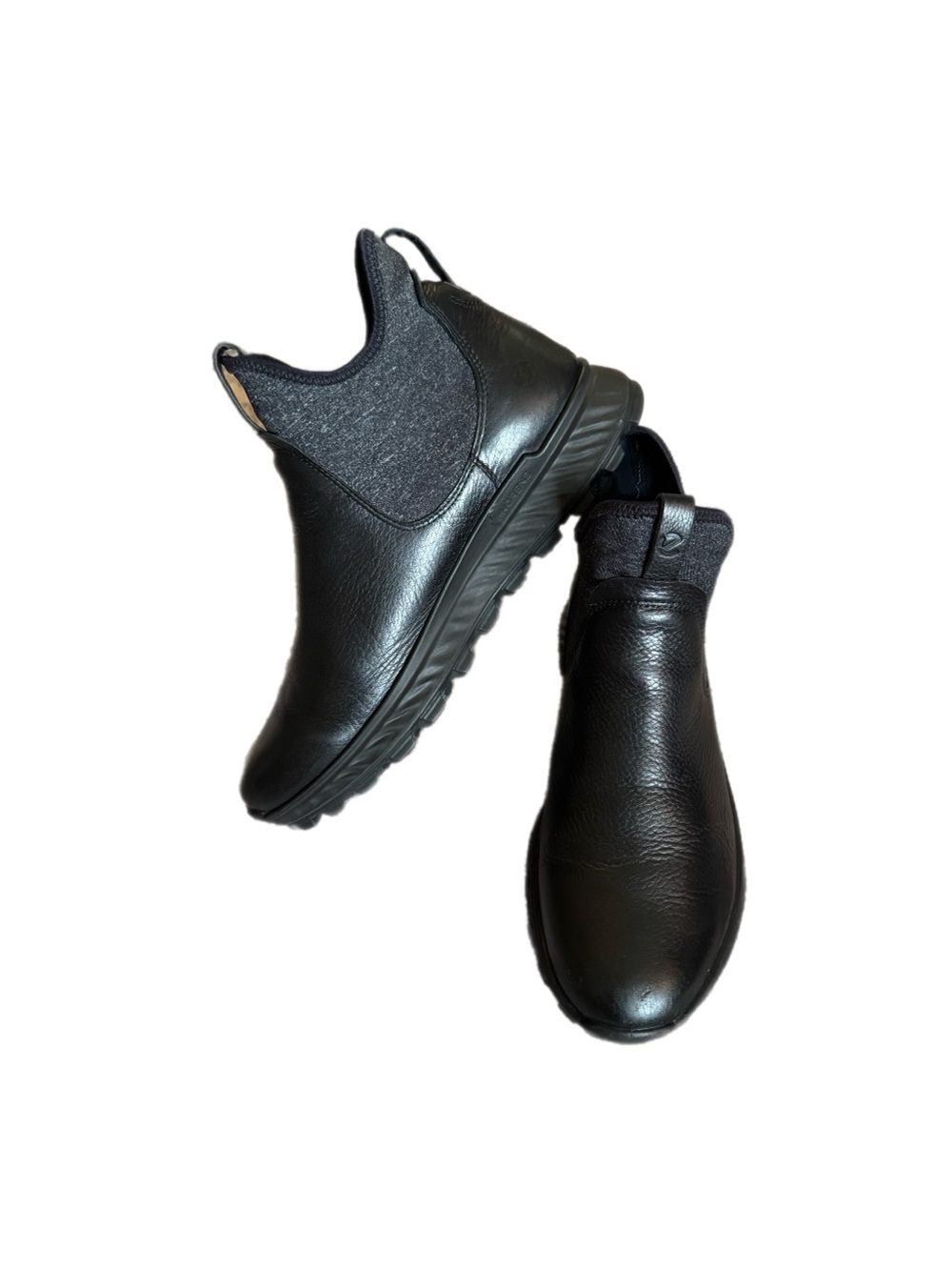 Women’s Ecco Exostrike GTX Black yak Slip-On Leather boots size 9